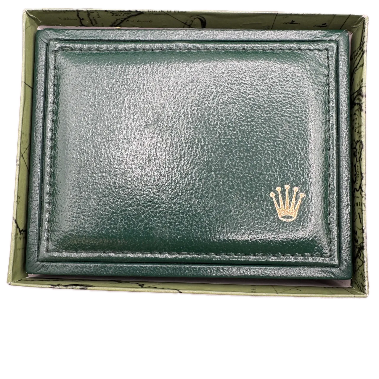Vintage Rolex 12.00.71. Men's Wristwatch Box Swiss Green Leather & Woodw/ Tags