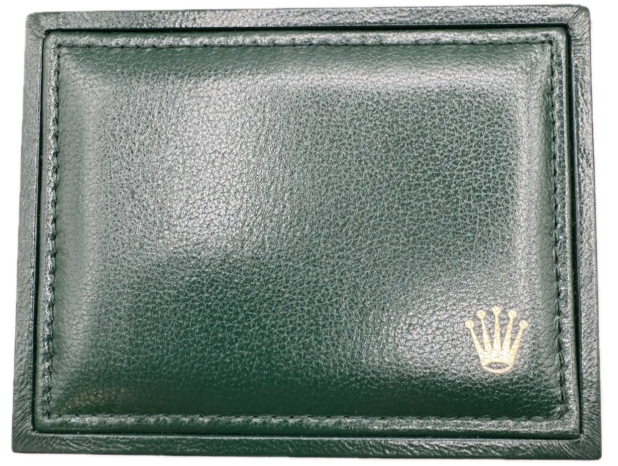 Vintage Rolex 12.00.71. Men's Wristwatch Box Swiss Made Green Leather & Wood