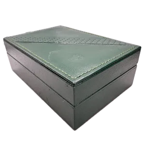 Vintage Rolex 68.00.06 Men's Wristwatch Box Swiss Green Leather & Woodw/ Pillow