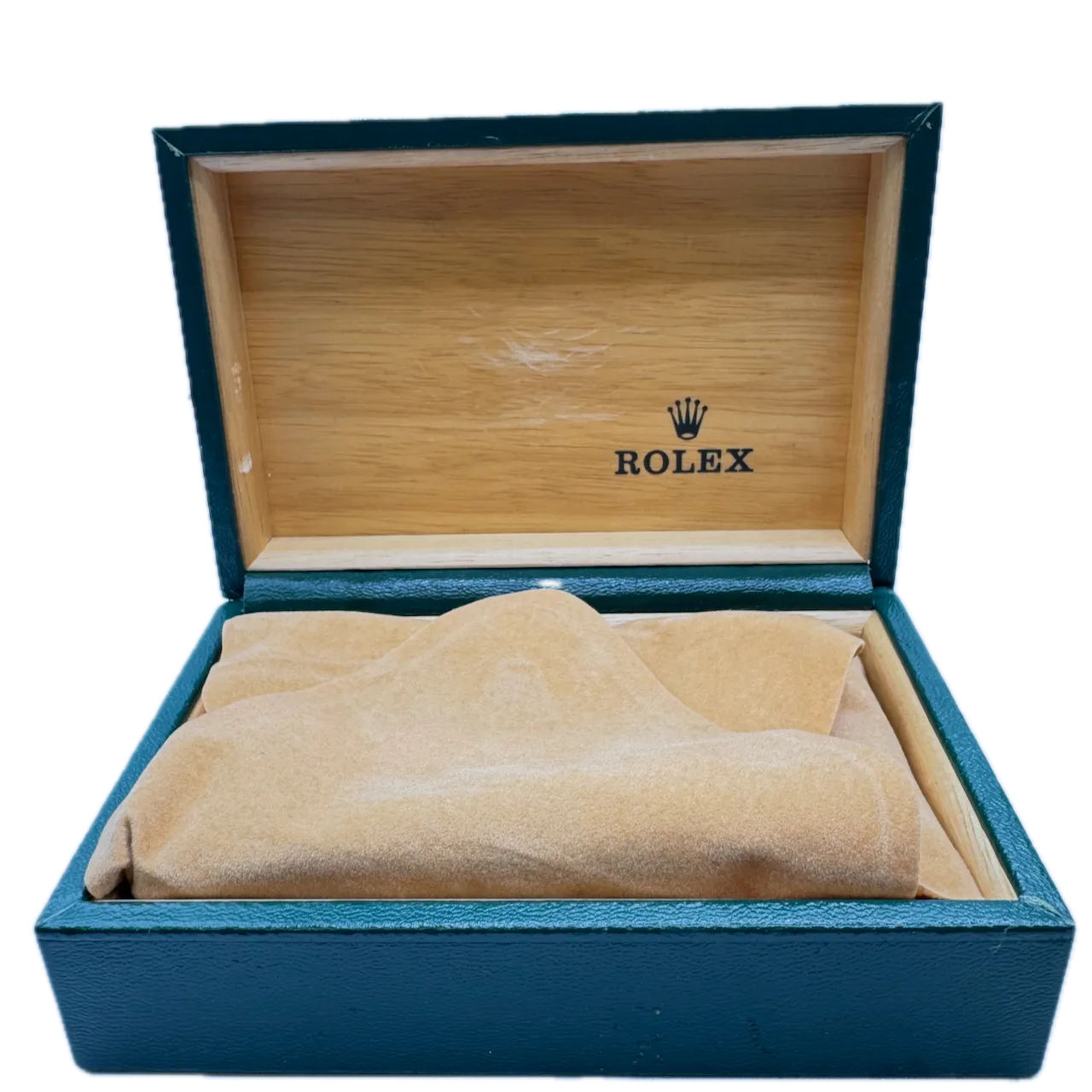 Vintage Rolex 68.00.06 Men's Wristwatch Box Swiss Green Leather & Woodw/ Pillow