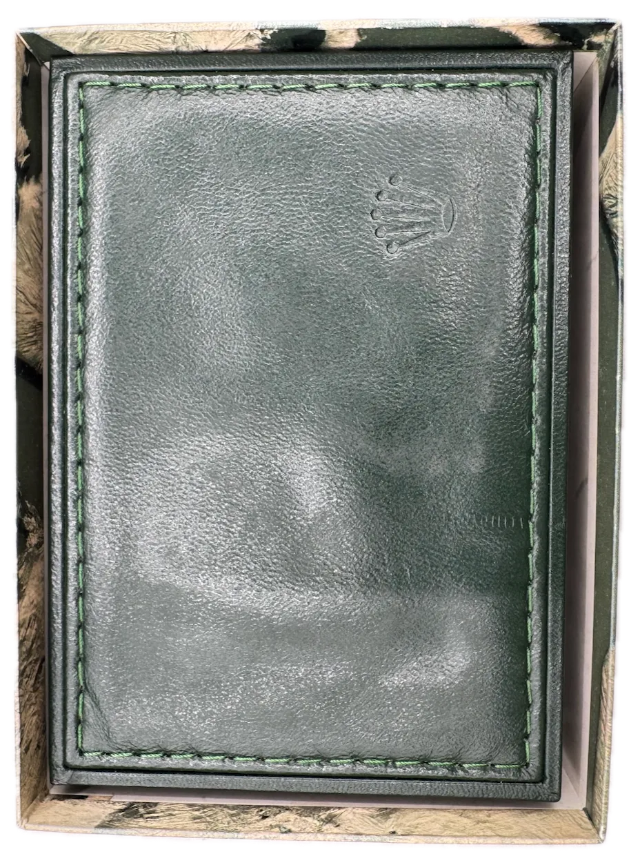 Vintage Rolex 68.00.2 Men's Wristwatch Box Swiss Green Leather & Woodw/ Pillow