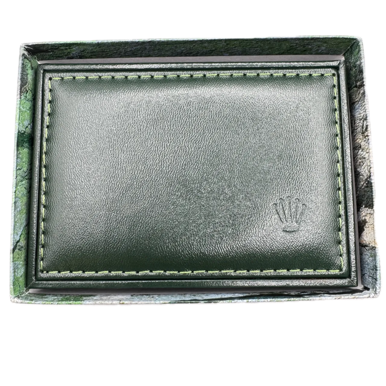 Vintage Rolex 68.00.2 Men's Wristwatch Box Swiss Made Green Leather & Wood