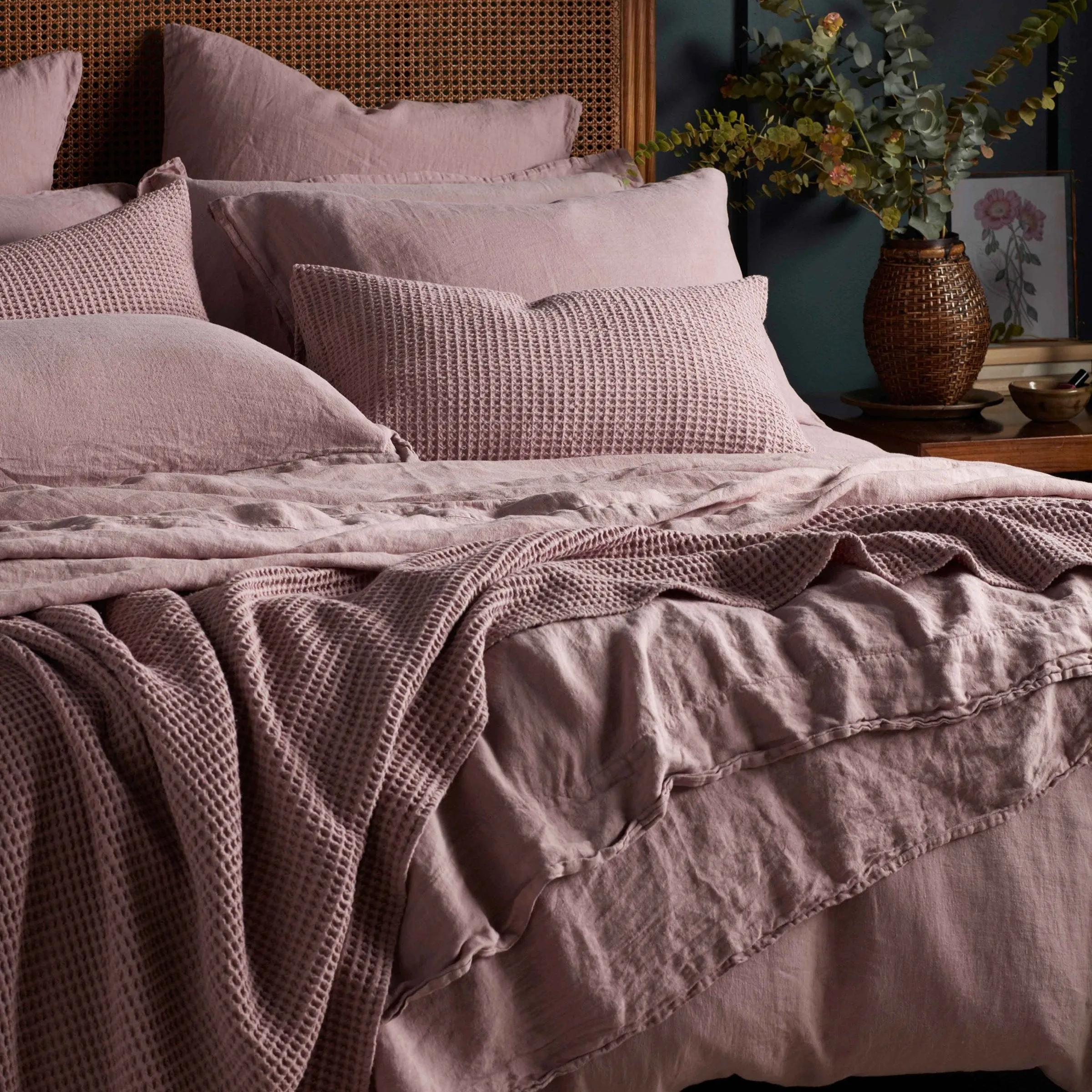 Vintage Rose Pure Linen Duvet Cover