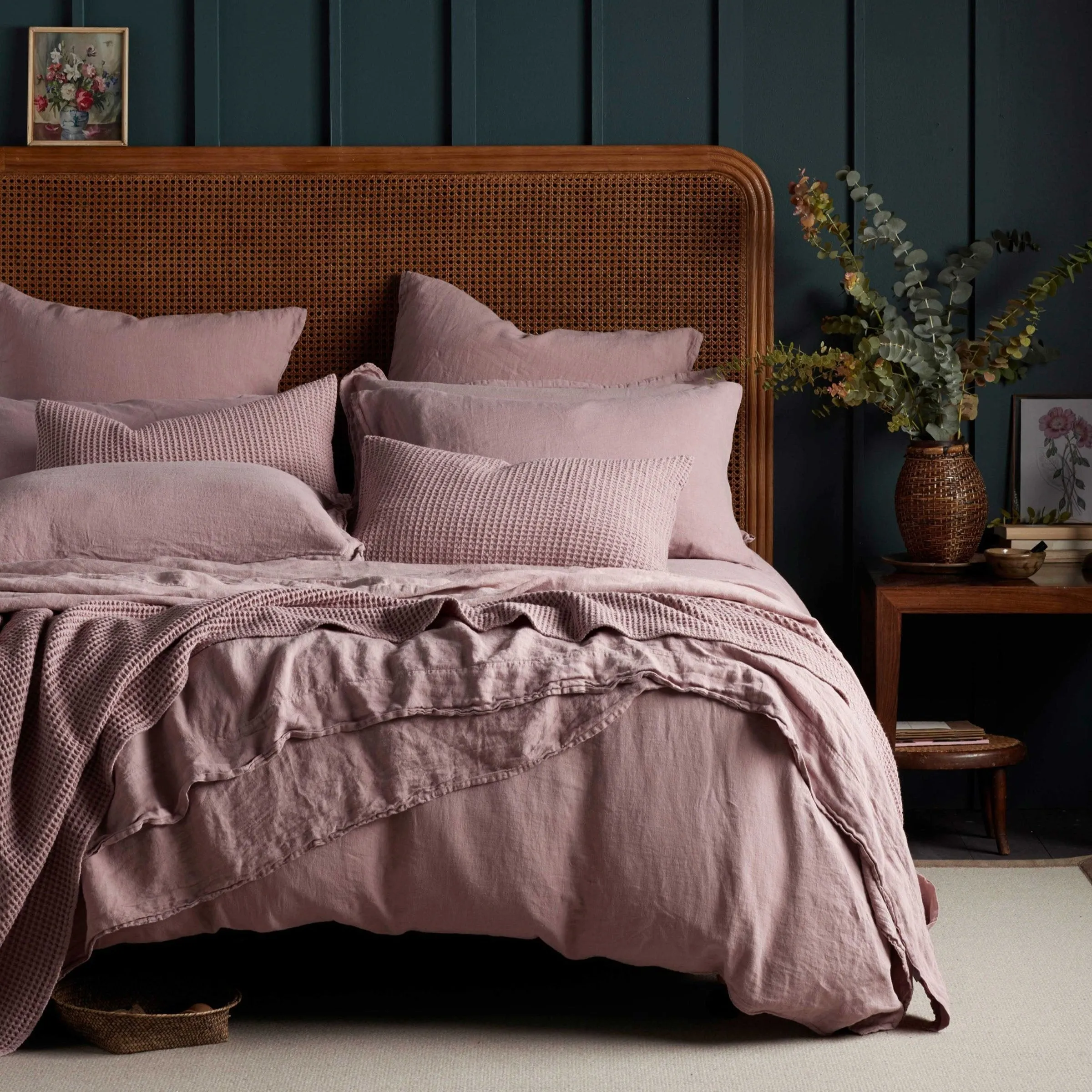 Vintage Rose Pure Linen Duvet Cover