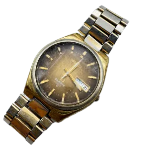 Vintage Seiko 4823-8039 SQ 3003 Day Date Men's Quartz Wristwatch Gold Tone