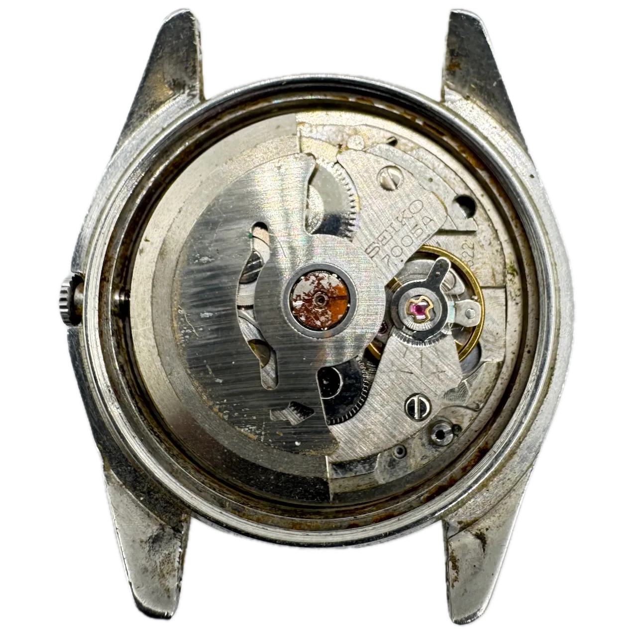 Vintage Seiko 7005-8020 Sunburst Date Men's Automatic Wristwatch 7005A Steel