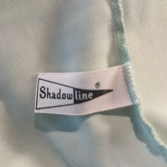 Vintage Shadowline All nylon robe button down lace pocket embroidered flowers S