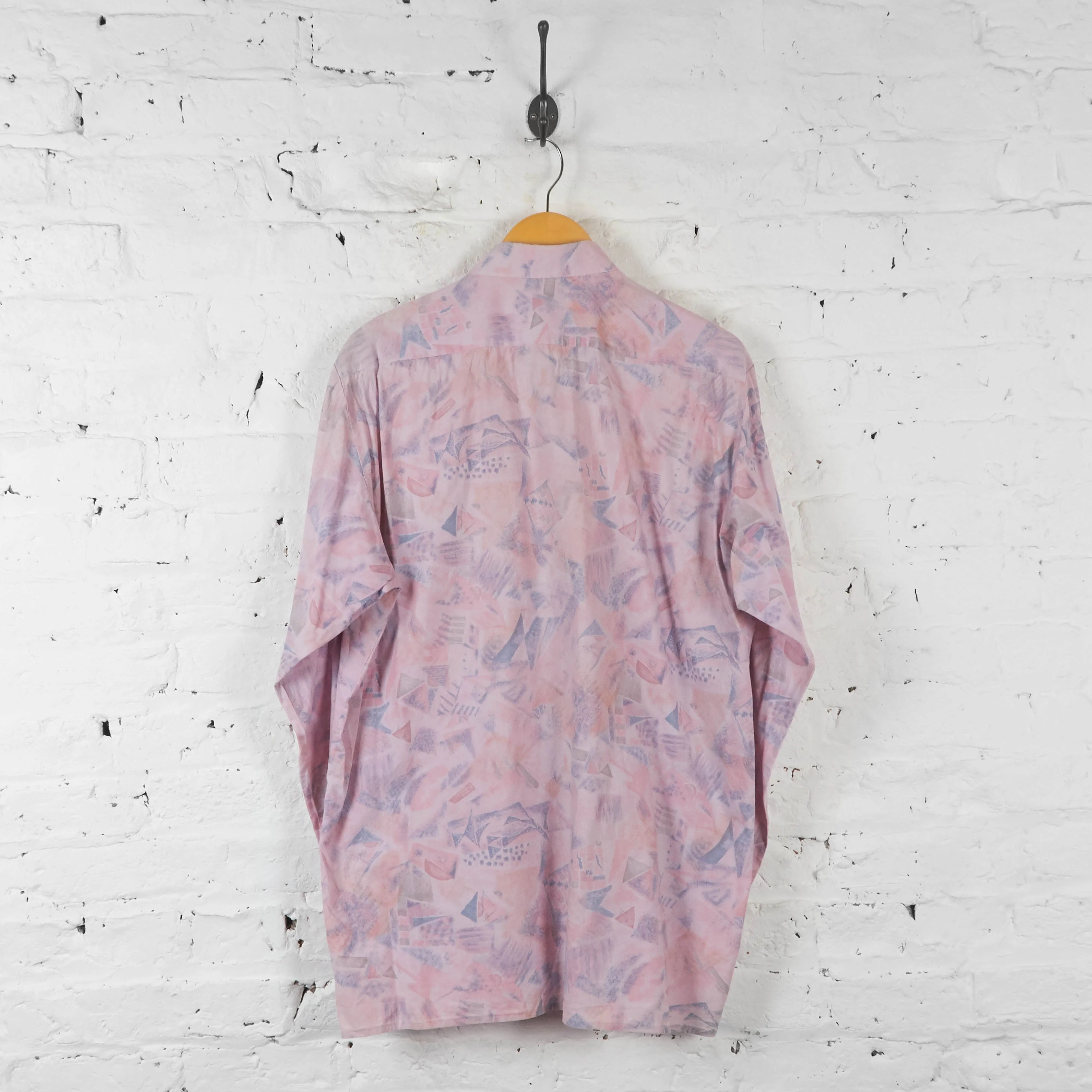 Vintage Shapes Pattern Shirt - Pink - L