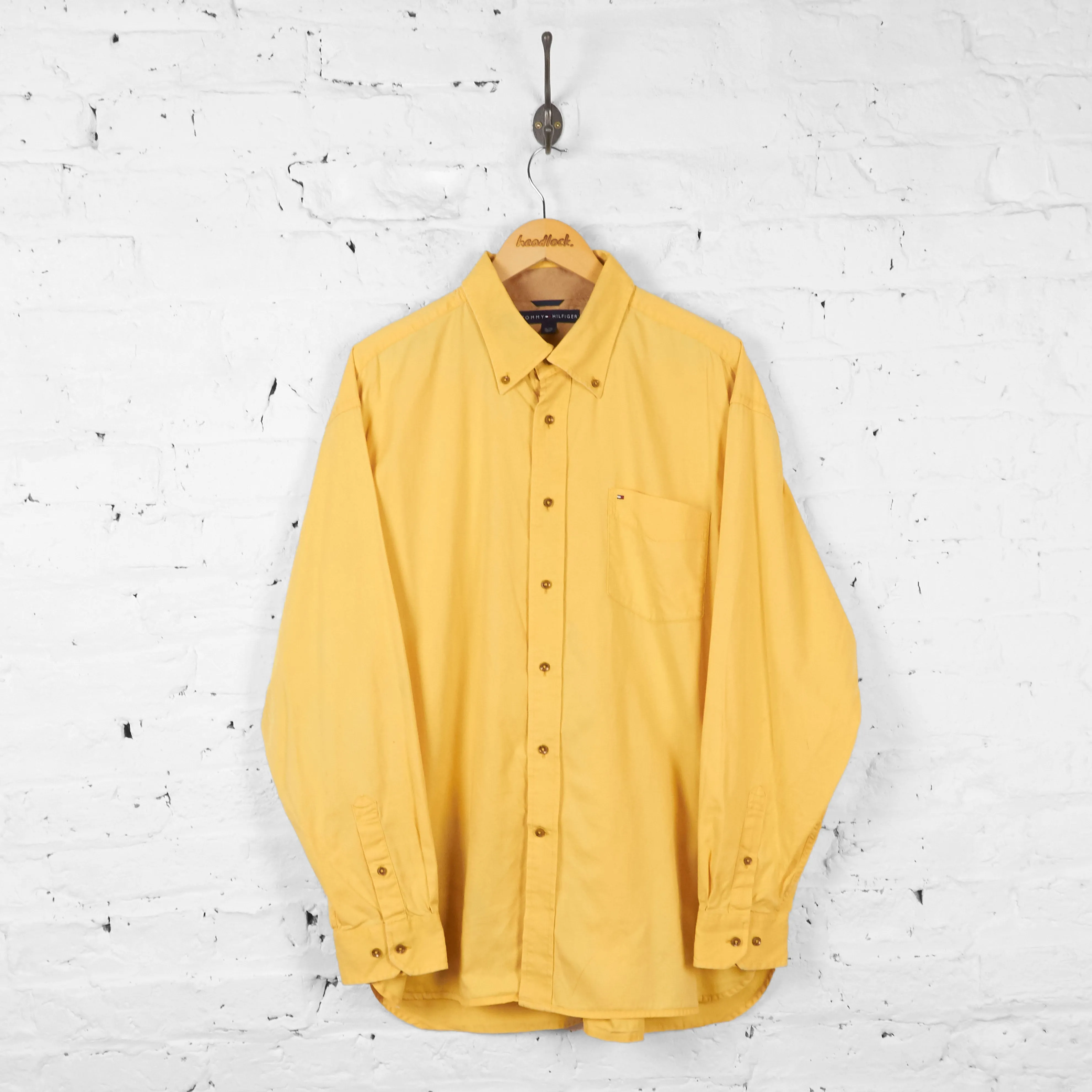 Vintage Tommy Hilfiger Shirt - Yellow - XL