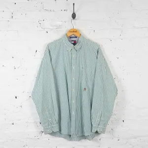 Vintage Tommy Hilfiger Striped Shirt - Green - XL