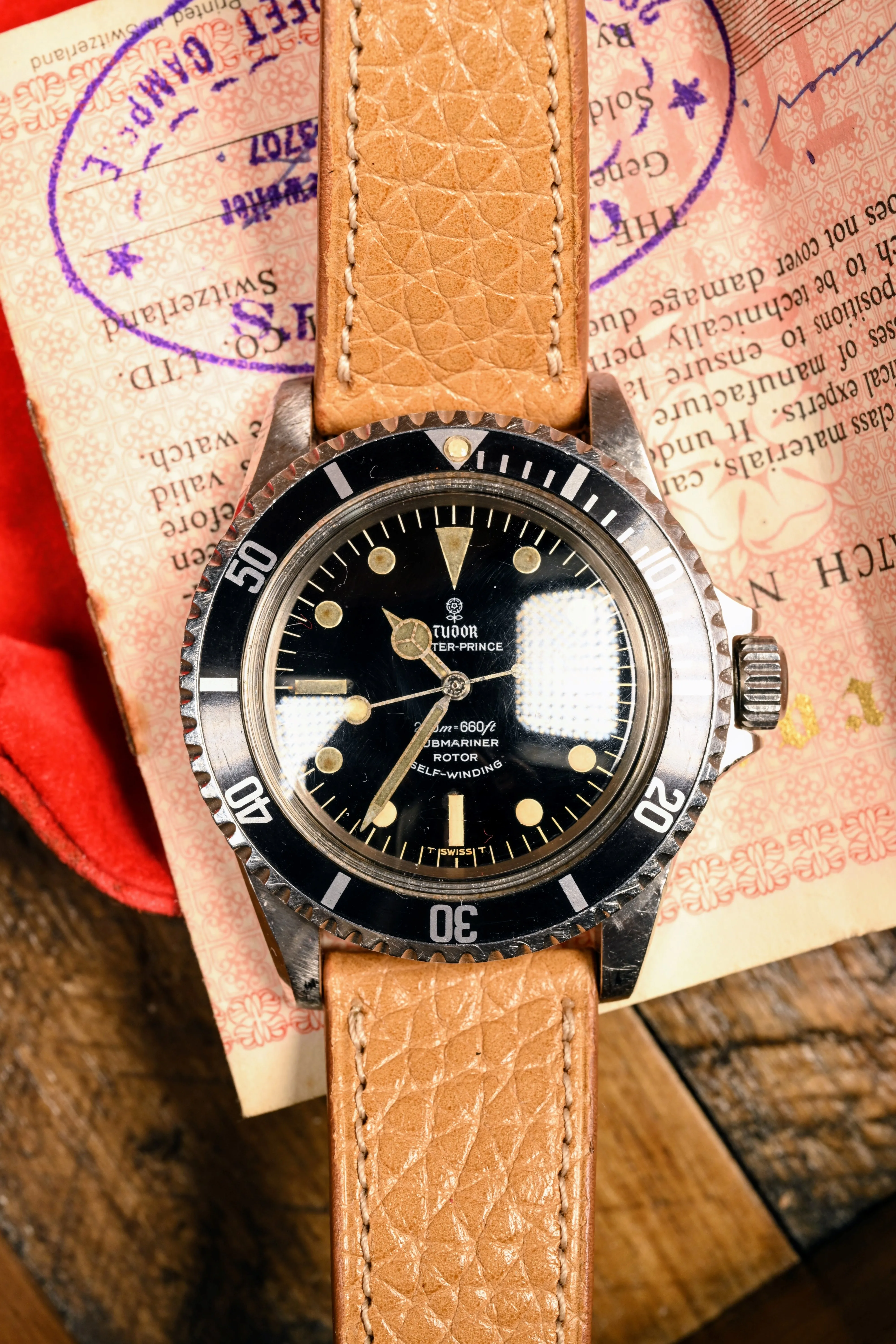 Vintage Tudor Submariner 7928 Glossy Dial w/ Box & Papers