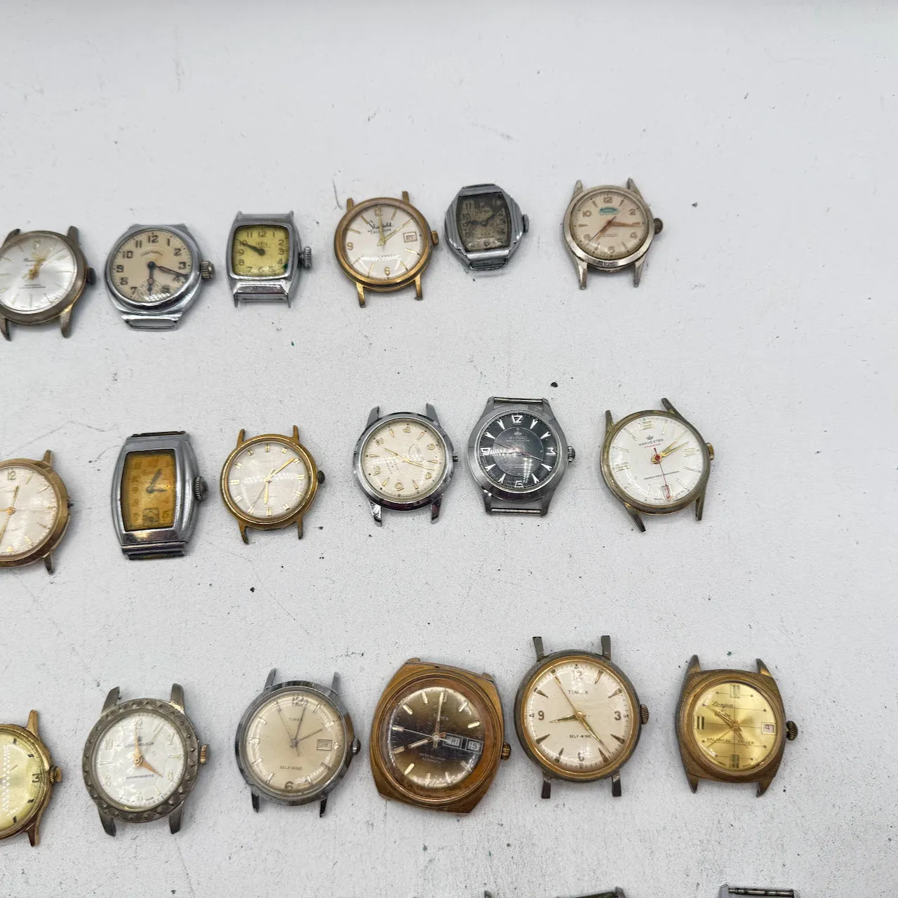 Vintage Waltham, Ingersoll, Timex, etc. Lot of 50 Men's Mechanical Wristwatch 9