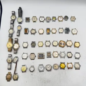Vintage Waltham, Ingersoll, Timex, etc. Lot of 50 Men's Mechanical Wristwatch 9