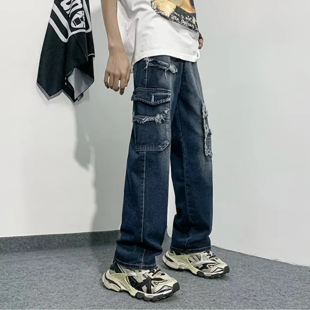 Vintage Wash Frayed Jeans