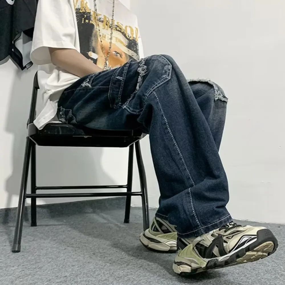 Vintage Wash Frayed Jeans