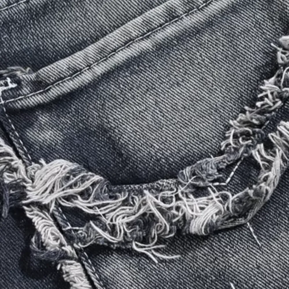 Vintage Wash Frayed Jeans