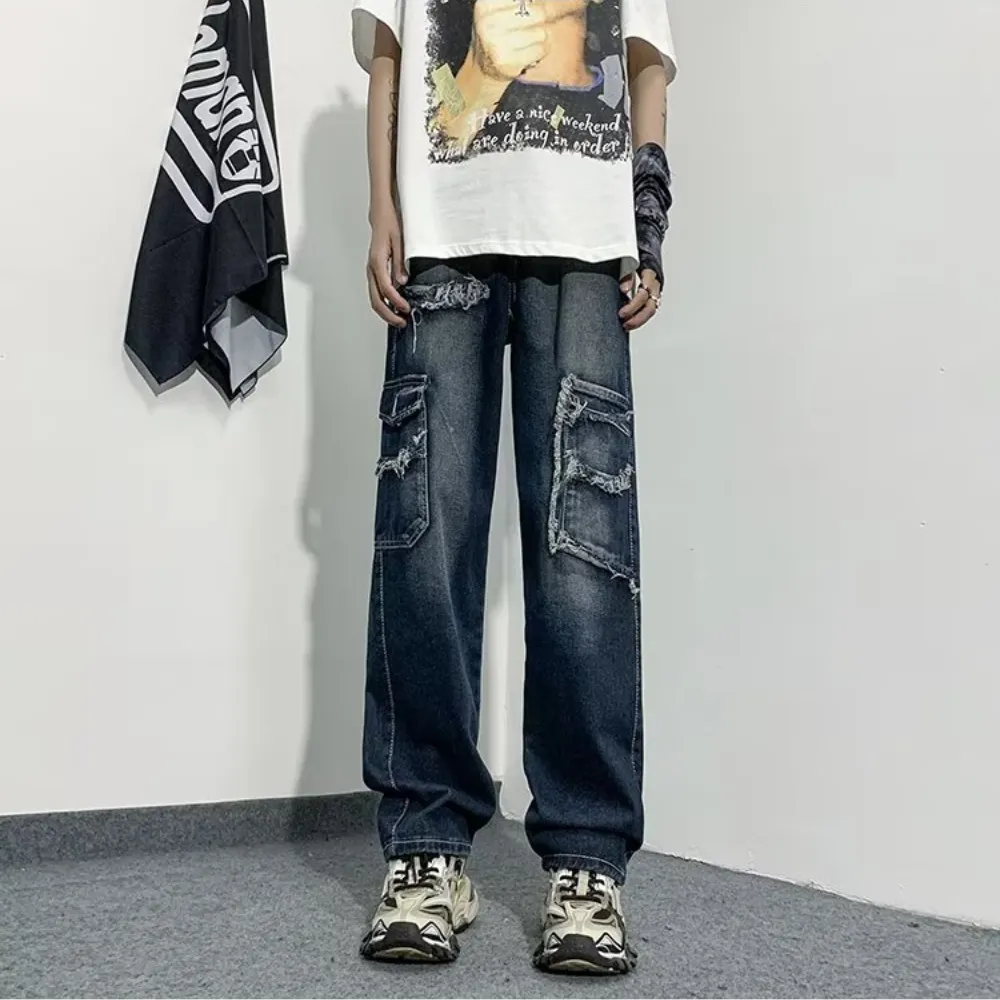 Vintage Wash Frayed Jeans