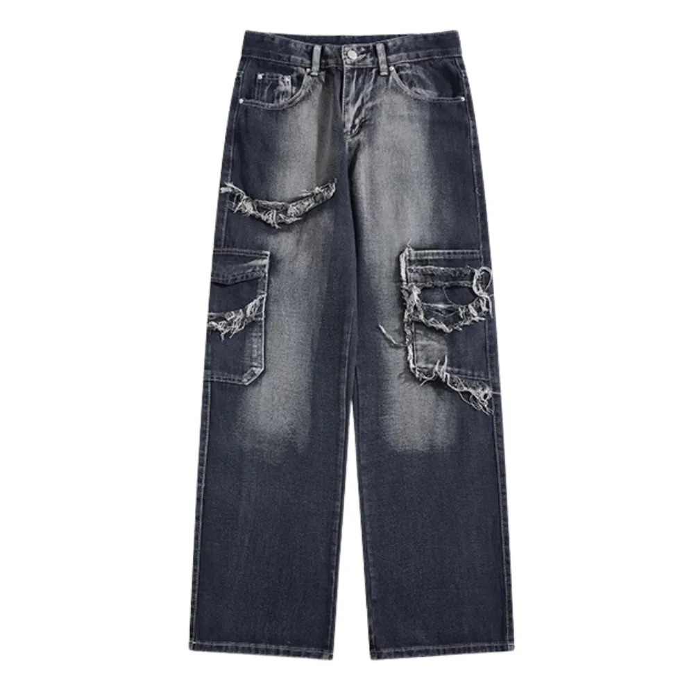 Vintage Wash Frayed Jeans