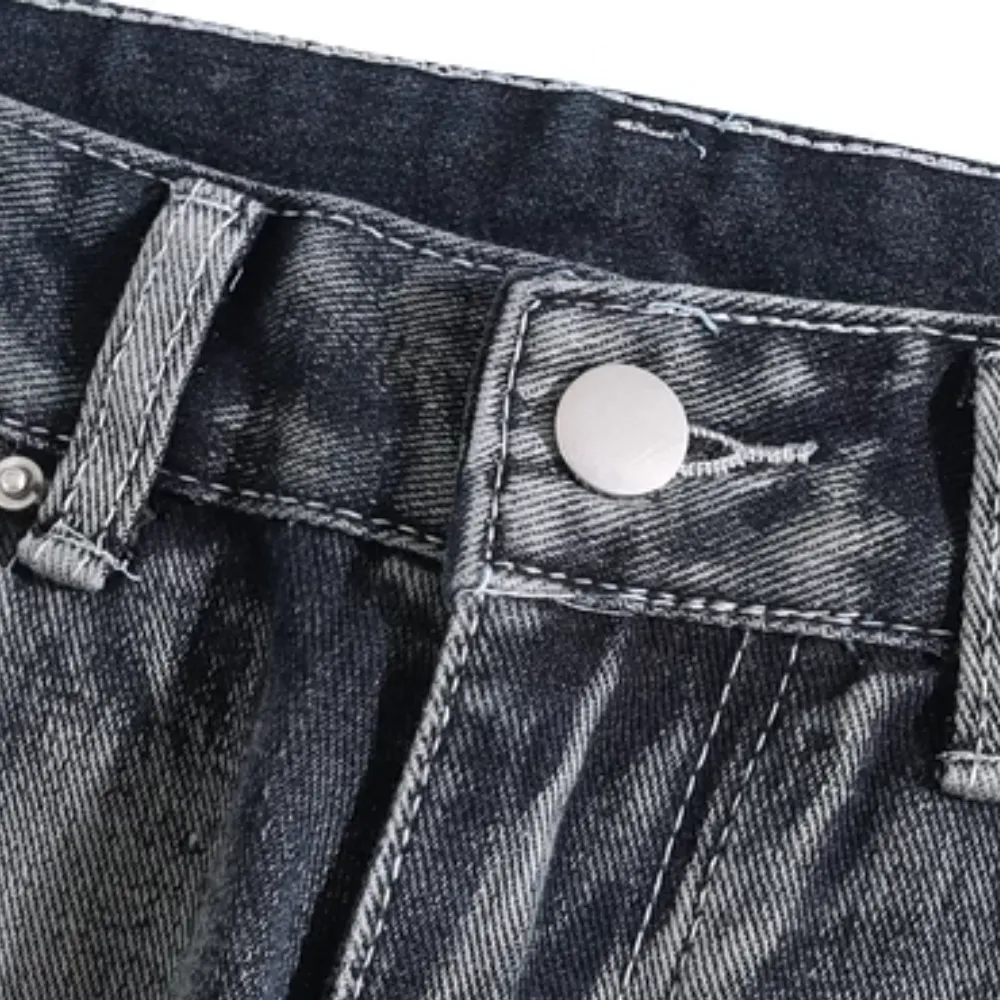 Vintage Wash Frayed Jeans