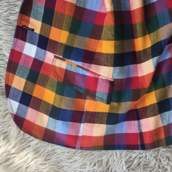 VINTAGE Women’s Rainbow Checkered Plaid Blazer Size 6