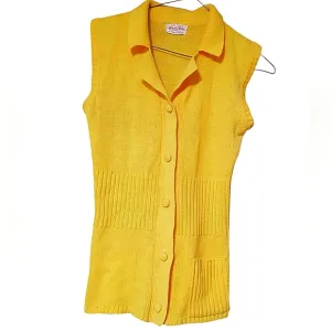 Vintage Yellow 100% Virgin Sweater Vest