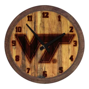 Virginia Tech Hokies: Branded "Faux" Barrel Top Wall Clock