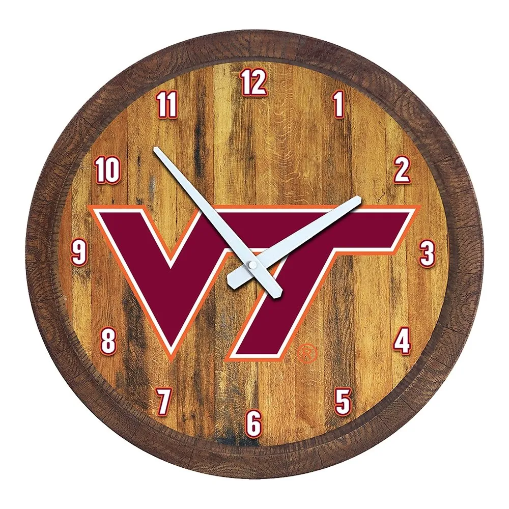 Virginia Tech Hokies: "Faux" Barrel Top Wall Clock