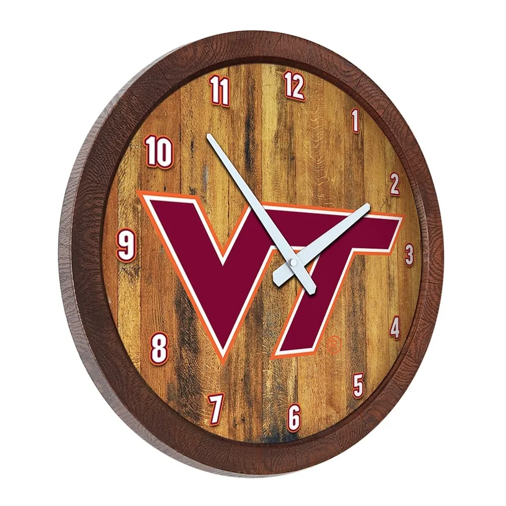Virginia Tech Hokies: "Faux" Barrel Top Wall Clock