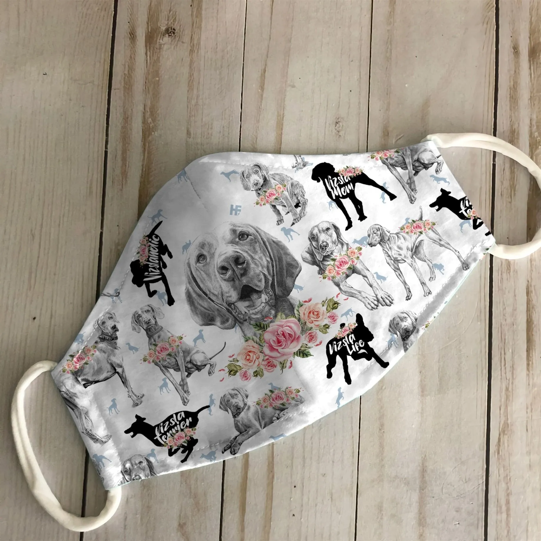 Vizsla Terrier Floral Vintage EZ07 2406 Face Mask