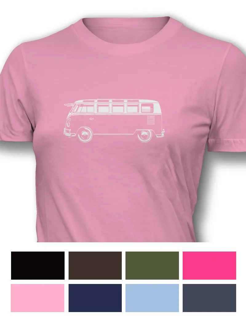 Volkswagen Kombi Bus Samba 21 windows T-Shirt - Women - Side View