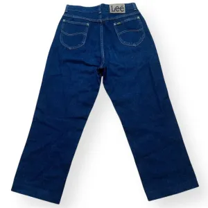 VTG 80s Lee Straight Leg Darkwash Jeans Union Made in USA Wait 28-30&quot;