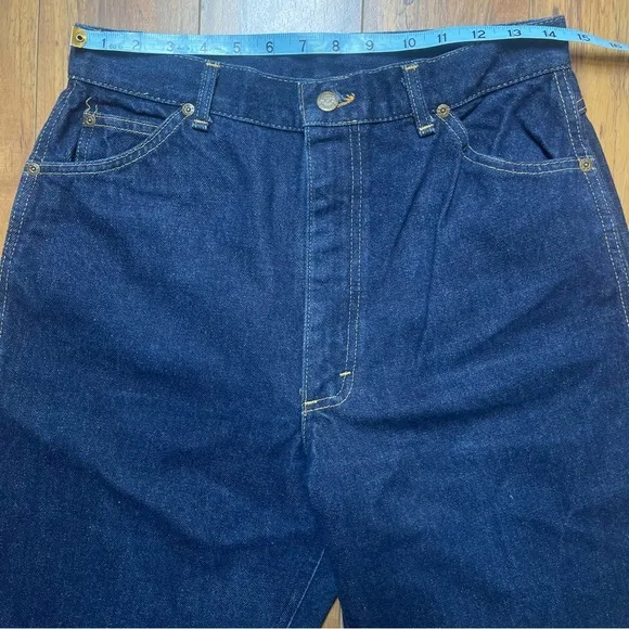VTG 80s Lee Straight Leg Darkwash Jeans Union Made in USA Wait 28-30&quot;