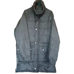 VTG COMFY Mid-Length Goose Down Quilted Car Coat Womens XL Brown Zip open sides