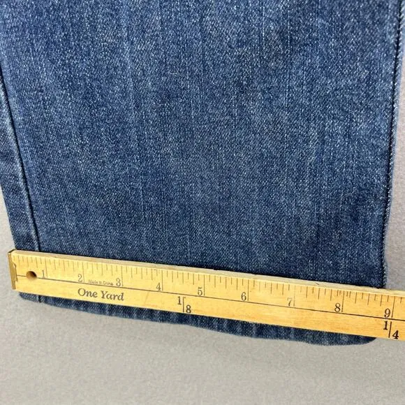 VTG KanCan Jeans Women's 5 Dark Blue Embroidered Hip Flare Preppy Normcore Rare