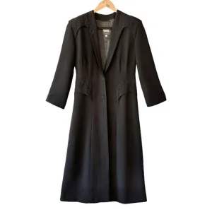 VTG North American Frontier Long Jacket Womens S Black Beaded Whitchcore Goth