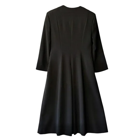 VTG North American Frontier Long Jacket Womens S Black Beaded Whitchcore Goth