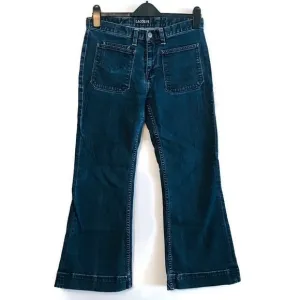 VTG y2K Lacoste Jeans High Rise Patch Pocket Flare Leg Stretch Denim Size 40 8
