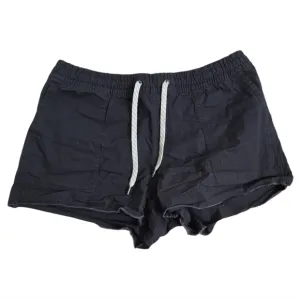 Vuori Vintage Ripstop Shorts in Charcoal Medium Raw Hem Pockets Pull-on Style
