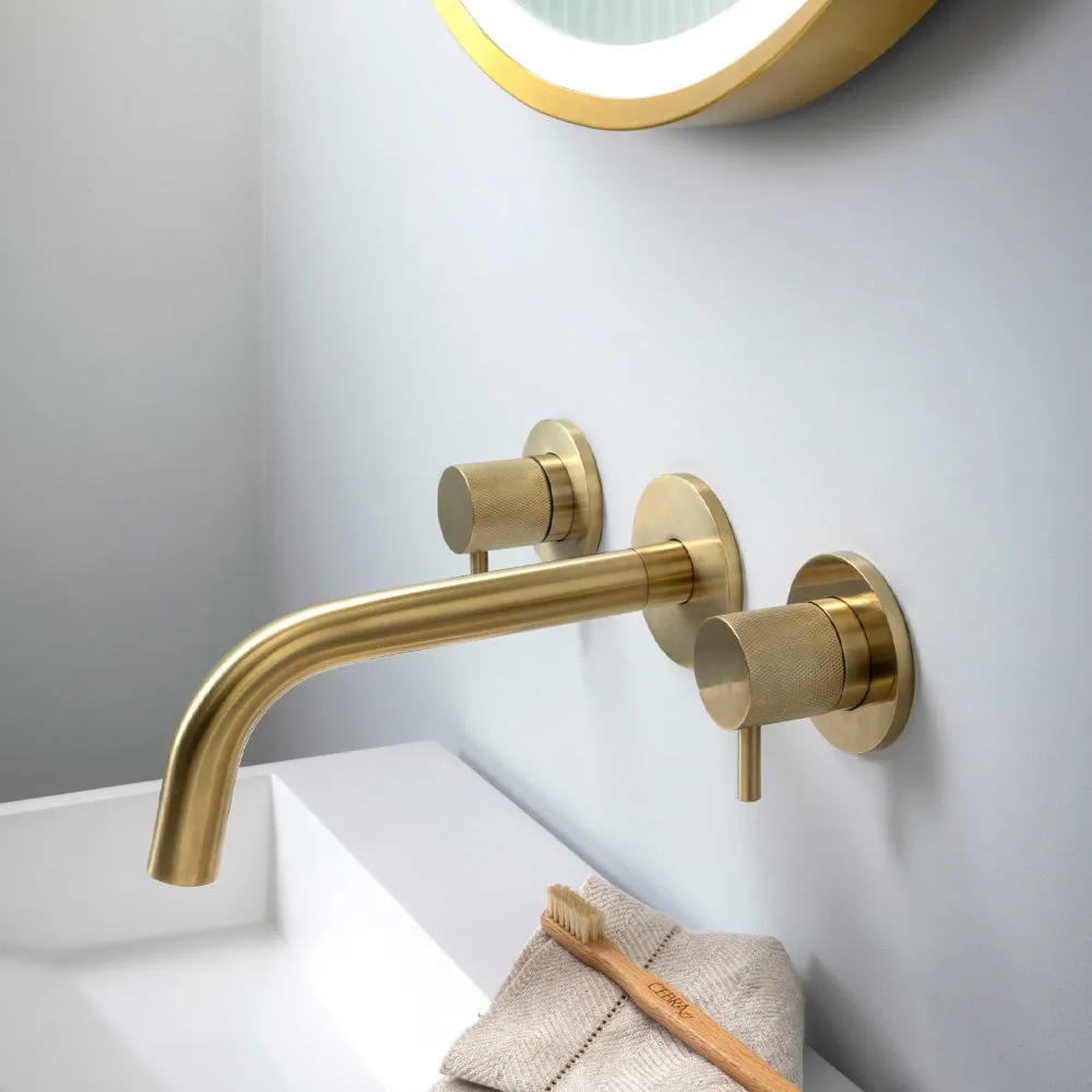 Wall Mounted Stop Valves Brushed Brass Finish – Designer Handle