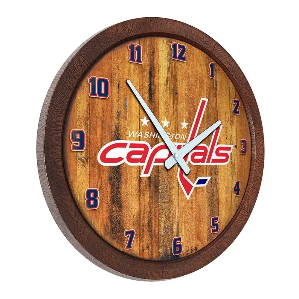 Washington Capitals: "Faux" Barrel Top Wall Clock