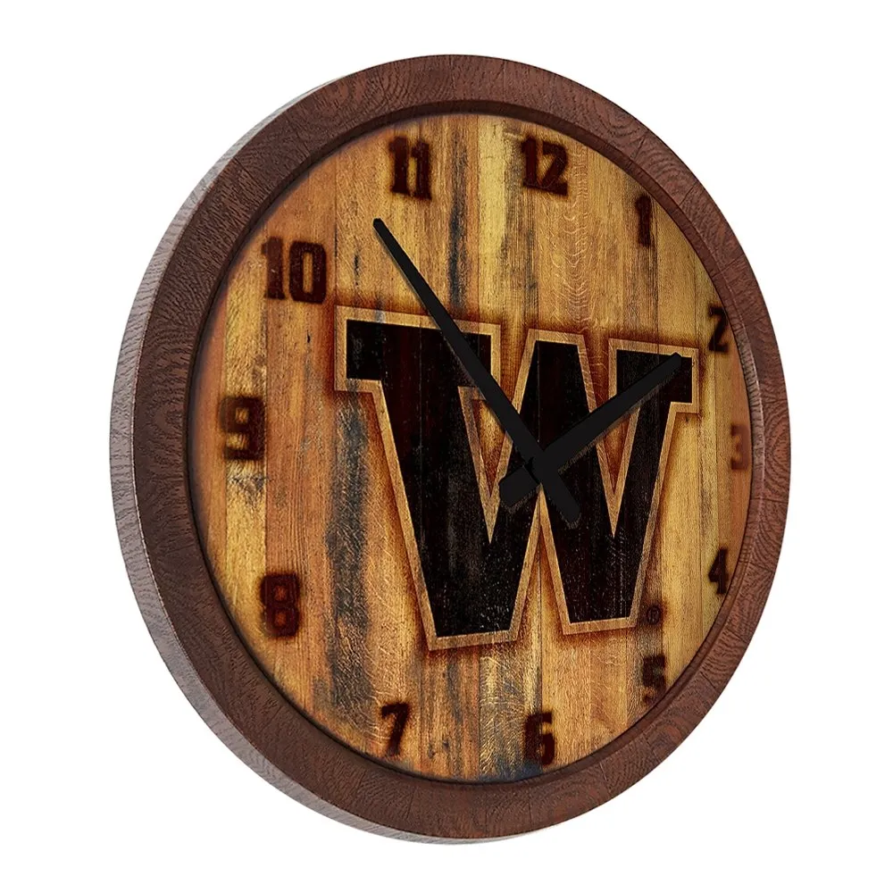 Washington Huskies: Branded "Faux" Barrel Top Wall Clock