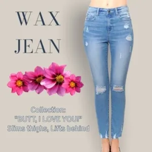 WAX Jean &quot;Butt I Love You&quot; Push-Up High-Rise Skinny Jeans w/Destructed Hem
