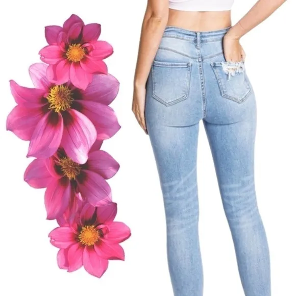 WAX Jean &quot;Butt I Love You&quot; Push-Up High-Rise Skinny Jeans w/Destructed Hem