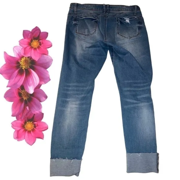 WAX Jean &quot;Butt I Love You&quot; Push-Up High-Rise Skinny Jeans w/Destructed Hem