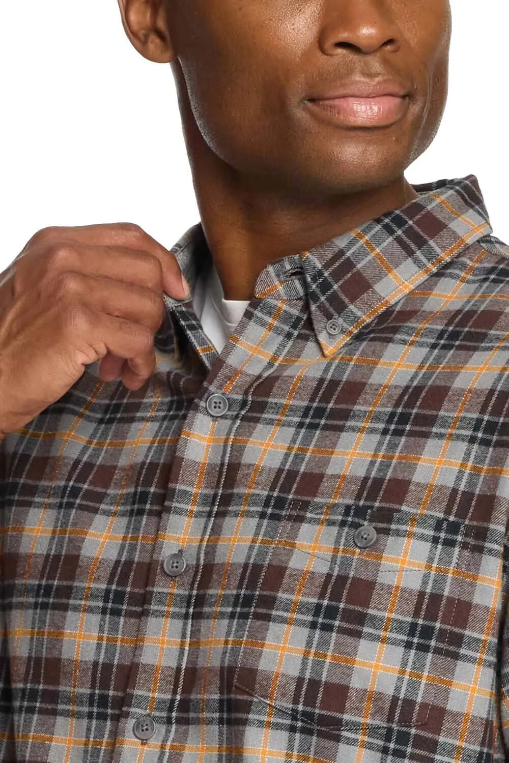 Weatherproof Vintage Brushed Flannel Shirt for Men in Shark Skin | F2485572GK-SHARKSKIN