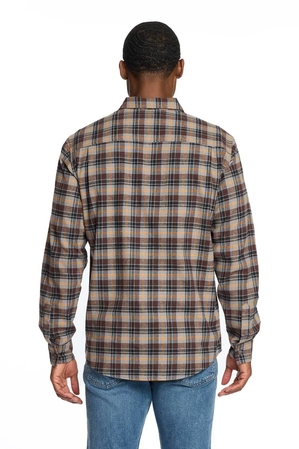 Weatherproof Vintage Brushed Flannel Shirt for Men in Shark Skin | F2485572GK-SHARKSKIN