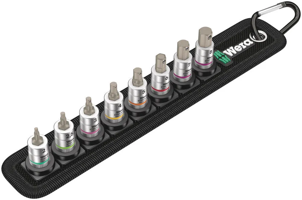 Wera 05003881001 Belt A 2 Zyklop In-Hex-Plus bit socket set with holding function, 1/4" drive, 8 pieces