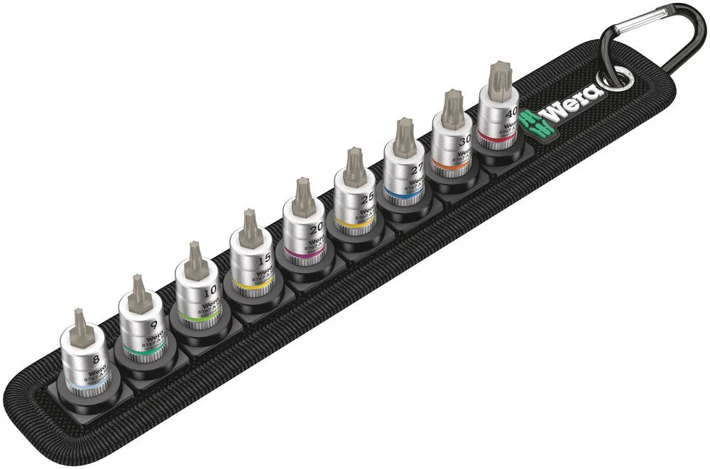 Wera 05003882001 Belt A 3 TORX® HF Zyklop bit socket set with holding function, 1/4" drive, 9 pieces