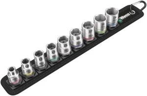 Wera 05003973001 Belt B 4 Zyklop socket set, 3/8" drive, 9 pieces