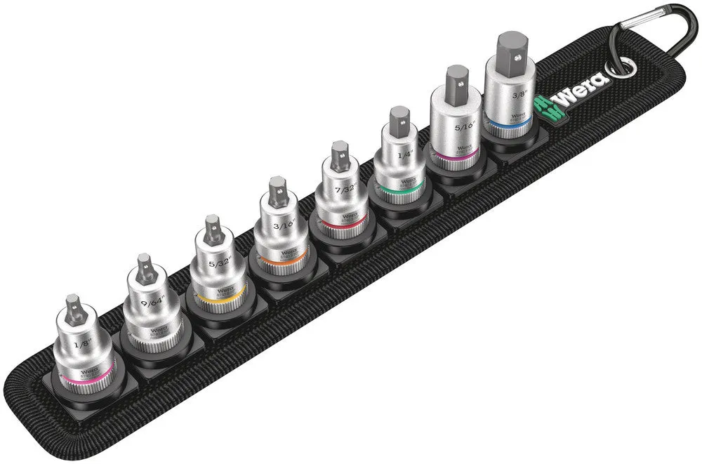 Wera 05003974001 Belt B Imperial 1 Zyklop In-Hex-Plus bit socket set with holding function, 3/8" drive, 8 pieces